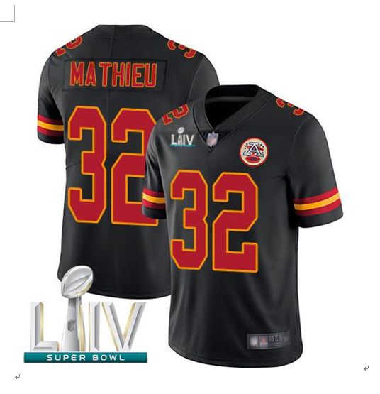 Men Kansas City Chiefs #32 Mathieu Black Super Bowl LIV 2020 Stitched NFL Vapor Untouchable Limited Jersey